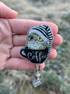 Morning Coffee Owl, Tired Owl, Coffee, Owl In Cup, Morning Owl