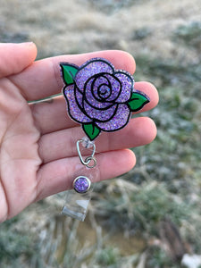 Light Purple Glitter Rose with Petals