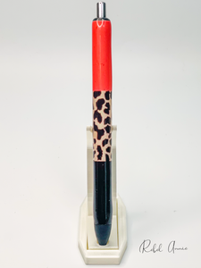 Coral Leopard Pen