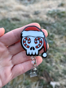 Candy Cane Skull, Glittered Skull, Christmas Skull, Candy Canes